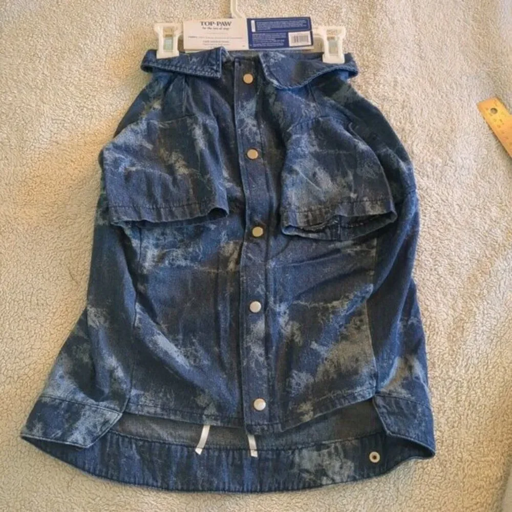 Top Paw Blue Tie Dye Denim Jacket Extra Large NWT XL